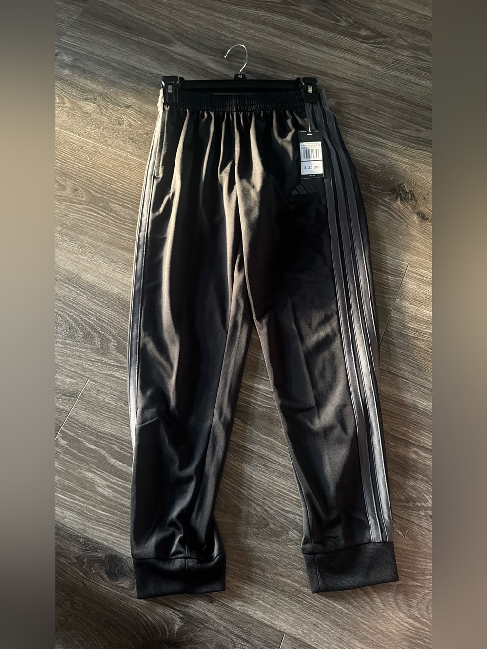 NWT Boys 10/12 adidas Black Joggers with Side Stripes